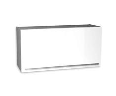 Stella Trading Jazz Colgante Moderno con Puerta Plegable en Color Blanco-Amplio Armario de Cocina con Mucho Espacio de Almacenamiento, Madera de ingeniería, Hängeschrank 100 cm