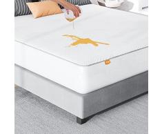 Sweetnight - Protector de Colchón para Cama, 100 % Impermeable, en Bambú Acolchado, Esquinas Ajustables para Colchones Altos de Hasta 40cm, Transpirable, 135x190cm