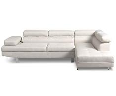Menzzo Alfa Sofá esquinero, Tejido, Beige, 260