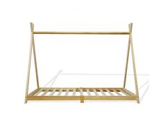 Rebecca Mobili Cama Infantil, Cama Independiente, Estilo Montessori, para bebés, Pino Natural, Marco de Listones 90 x 200 cm - Art. RE6761