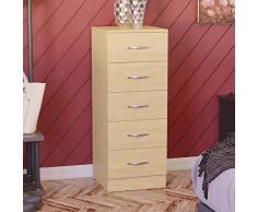 Vida Designs Pecho Cómoda Estrecha, Pino, 36D x 34.5W x 90H centimetres