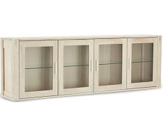 Ibbe Design Armario de Pared Acabado de jabón Vitrina con 4 Puertas de Cristal Texas
