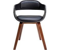 Kare Walnut Silla con Brazos, Costa Noce, 70.5 x 51 x 52 cm, Haya, Negro-marrón Oscuro