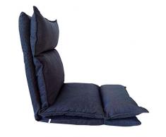 Rebecca Mobili Silla Acolchada, con Respaldo Ajustable, Futon para Suelo, Azul Denim, Metal Poliéster, Salón Balcón, Ahorra Espacio Relajante - Medidas: 70 x 56 x 70 cm (AxANxF) - Art. RE6195