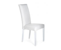 Oresteluchetta Juego de 2 sillas Iowa White, Cuero sintético, Color Blanco, H.100 L.46 P.45