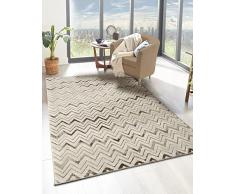 Mias Teppiche Anna - Alfombra Moderna para salón, Dormitorio y Pasillo, Beige-D4, 80 x 150 cm
