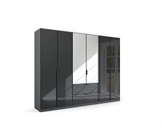 Rauch Möbel Moderno por Quadra Spin Gabinete de Puerta giratoria, Madera de ingeniería, Gris, 271x210x54