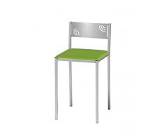 ASTIMESA Dos Taburetes de Cocina con Respaldo bajo en Polipiel Verde, Altura de Asiento 45 cms (TARBVE)