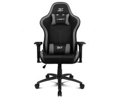 DRIFT GAMING Silla DR110 -DR110BGRAY - Silla Profesional, Tejido Fabric Alta transpriación, reposabrazos 4D, Ruedas silenciosas, Piston Clase 4, inclinación, Cojines Cervical/Lumbar, Color Gris