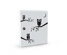 A.I.M. Caja para llaves de pared (16 plazas), diseño de búho Miakey