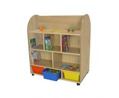 Mobeduc Oval Libro Vitrina, Madera, Madera de Haya, 103 x 120 x 60 cm