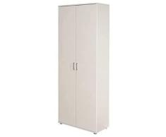 Inter Link 13500100 Armario Multiusos con 2 Puertas y 5 estantes 70 x 34 x 189 cm, Tablero de partículas de MDF, Blanco