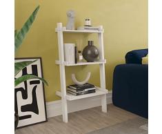 Vida Designs York - Estantería Inclinada de 3 Niveles para Sala de Estar, Muebles de Oficina (Blanco)