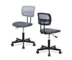 SpecStandard 858-W - Silla de oficina con altura regulable, suave asiento transpirable y respaldo de malla 3D, blanco y gris
