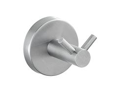 Gancho de pared Wenko Duo Bosio de acero inoxidable mate, gancho para toallas, gancho para ropa, acero inoxidable, 5,5 x 5,5 cm, mate, plateado