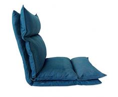 Rebecca Mobili Tumbona de Relax, Futon Silla Yoga BLU Jeans, Metal Poliéster, Meditación Lectura Relax, Salón Pórtico Hogar - Medidas: 70 x 56 x 70 cm (AxANxF) - Art. RE6197