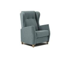 SHIITO - Sillón Reclinable con Reposapiés - 84 x 69 x 106 cm - Modelo Alba - Máximo Relax y Confort - con Sistema de Apertura Manual - Elegante - Azul