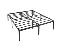 Amazon Basics Marco de Cama Antideslizante Resistente con Listones de Acero, fácil Montaje - 18 Pulgadas de Alto, (King)