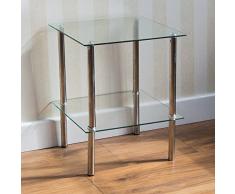 Vida Designs Marco Moderno Muebles de 2 Pisos estantería de Cristal 4 estantes, Transparente