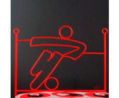 Dfierro Futbol Cabecero de forja, 90 cm, Metal, Rojo, Cama 80/95 (Twin), 95.0x4.0x128.0 cm