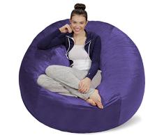 Sofa Sack XXL - El Nuevo puf de Confort con Relleno de Espuma de Memoria, Relajarse en el salón o en el Dormitorio, Terciopelo Suave y Aterciopelado en Color Morado
