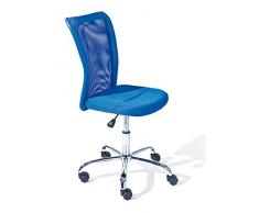Inter Link Silla giratoria infantil, silla de oficina silla giratoria juvenil, silla para escritorio, de metal, cubierta de malla azul 43 x 56 x 88-98 cm