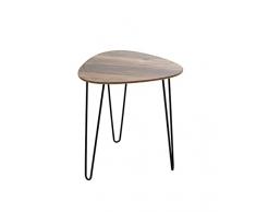 Haku Möbel Mesa Auxiliar, Metal Madera de ingeniería, Color Negro y Roble, T 40 x B 40 x H 43 cm