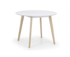 Julian Bowen Mesa de Comedor Redonda Casa, Madera de ingeniería, Roble Blanco y Lima, 100 x 100 cm