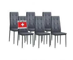 Albatros Silla de Comedor Rimini, Set de 6, Gris, SGS Probado