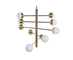 Lámpara de Techo de Metal y Cristal con 8 Bolas en Dorado 45x52x103cm