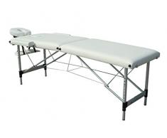 Mobiclinic, Camilla de masaje plegable, CA-01 Light, Mesa de Masaje, Reposacabezas, Aluminio y Polipiel, 2 cuerpos, Camilla plegable fisioterapia, Altura regulable, 186x60 cm, Portátil, Crema