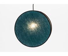 Amadeus Lámpara de Techo Luna D: 30 cm Azul de Lino y Metal – E27_40W, tamaño estándar