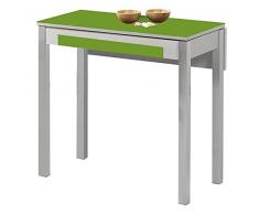 ASTIMESA Mesa de Cocina, Metal, Verde, 90x50cm-extendida 90x70 cms