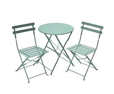 Gartenfreude Juego de Muebles de jardín (Metal), Color Verde Claro bistró, 71