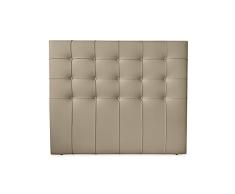 DUÉRMETE ONLINE 190 x 120 cm (Cama de 180) Cabecero Roma con Acolchado Botones | Tapizado en Polipiel de Alta Gama | Medidas, Madera, Beige