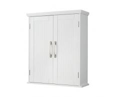 Elegante botiquín de Pared de baño de Madera de Moda para el hogar con estantes Ajustables Blanco EHF-F0007