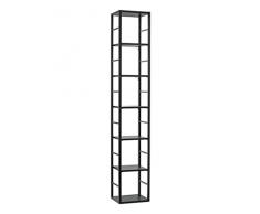 ASM Estantería de Metal de 7 Niveles, 30 x 25 x 176 cm, Color Negro