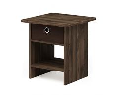 Furinno Dario Mesas Finales, Madera, Nuez Columbia/Marrón Oscuro, Talla única