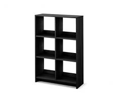 Iris Ohyama, Librería cubo / Estante abierto de madera / Mueble con 6 estantes / Estante abierto de madera, Modular, Diseño, Oficina, Casa, escuela - Wood Open Shelf - WOS-6 - Roble negro