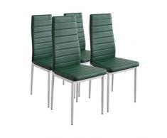 Albatros 2706 Milano Set de 4 sillas de Comedor, Verde