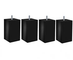 Margot – Douceur escandinava Pacha – Juego de 4 Patas de somier 9 x 9 x 20 cm, Madera, Negro, 9 x 9 x 20 cm