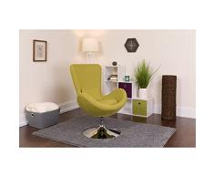 Flash Muebles Huevo Serie Lado recepción Silla, Tela, Green Fabric, 49 and Under