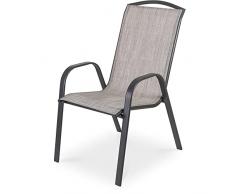 Fieldmann Silla de jardín, Negro/Beige