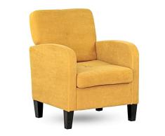 BRIGROS La voglia di fare WeHome Relax, Tela, Sillón Dormitorio, Muebles Casa, Cocina, Salón, Pino, Amarillo, Normal