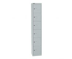 BISLEY Armario taquillero (Office, 1 Columna, 6 Compartimentos, T 305 mm, Metal, 645 Luz Gris, 30.5 x 30.5 x 180.2 cm
