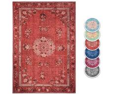 Hanse Home Alfombra de diseño Oriental Hamra, Aspecto Vintage, Adornos para salón, Dormitorio, Cocina, Pasillo, Oficina, Antideslizante, Color: Rojo, tamaño: 120 x 170 cm