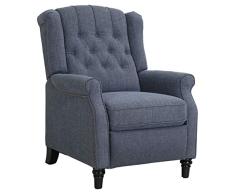 Ravenna Home Pritchard sillón reclinable antiguo, 4 sillas de salón, tela
