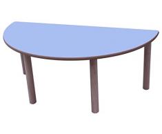 Mobeduc Mesa Infantil semiredonda 120 cm (Talla 3), Haya, Haya y Azul Lavanda