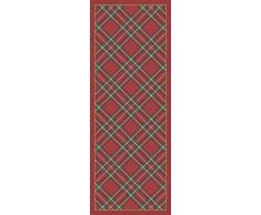 VILBER Wales, Alfombra Roja 04 (52x140x0,2 cm), PVC Poliester, Antideslizante, Lavable, Resistente al Calor, con Posibilidad de manteles Individuales y Caminos de Mesa a Juego