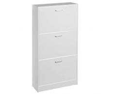 Zapatero Blanco de Madera MDF con 3 Puertas de 115x60x24 cm - LOLAhome